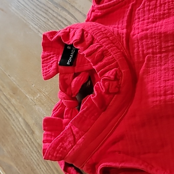 Pomander Place Red Lightweight Gauze Morgan Dress - Picture 6 of 9